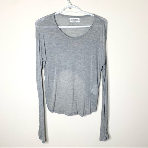 Revolve One Teaspoon Cropped Top long sleeve Casual Basic Neutral Gray Size XXS - Picture 3 of 12
